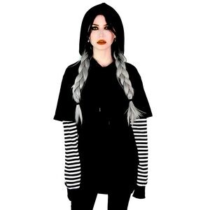 Killstar Jax Hooded Top – Black & White